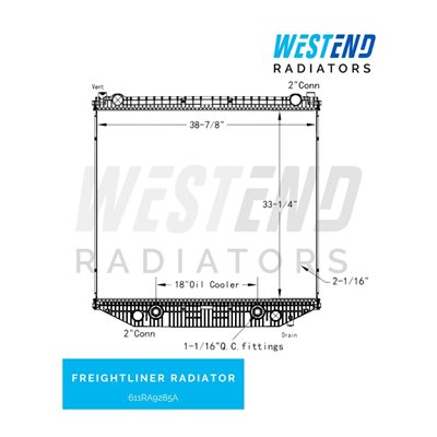 Freightliner 114SD Radiator – 2012-2014 (18" Oil Cooler)