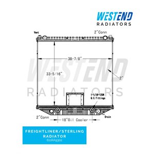 Freightliner / Sterling Radiator – 2008-2012 (18" Oil Cooler With 1 1 / 16 fittings)