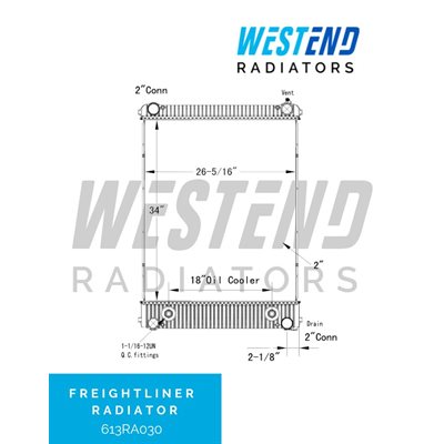 Freightliner Radiator- 2003 - 2008 M2 100 – 106 Business Class (18” Oil Cooler) 
