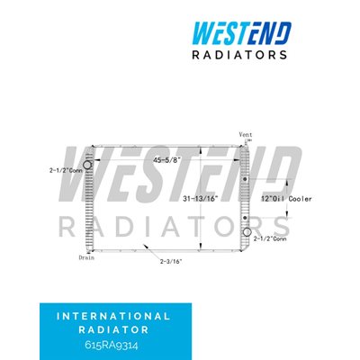 International Radiator – 2008-2011 DuraStar - ProStar-TranStar High Temperature (12” Oil Cooler)
