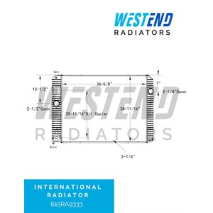 International Radiator – 2011-2015 DuraStar 4100, 4200, 4300, 4400, 7300, 7400 Series (20-11 / 16” Oil Cooler)