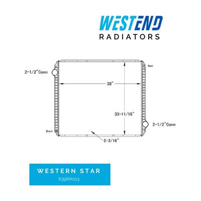 Western Star Radiator - 1998-2004 4964EX / Lowmax Series